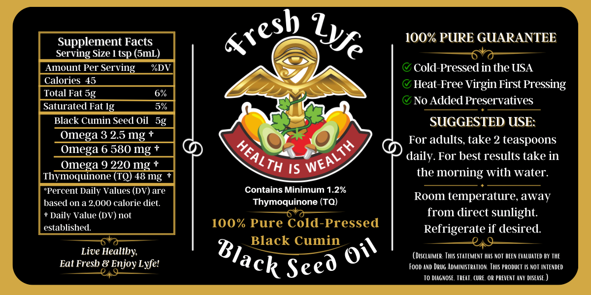 🖤 Black Seed Oil – 100% Cold-Pressed & Unrefined